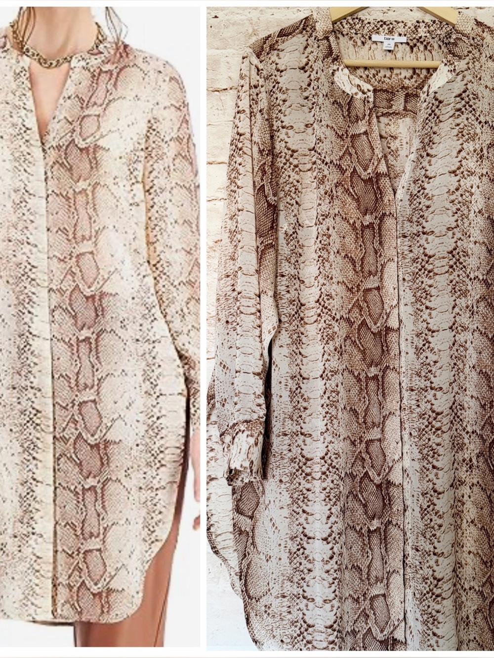 Bar lll snake print tunic blouse